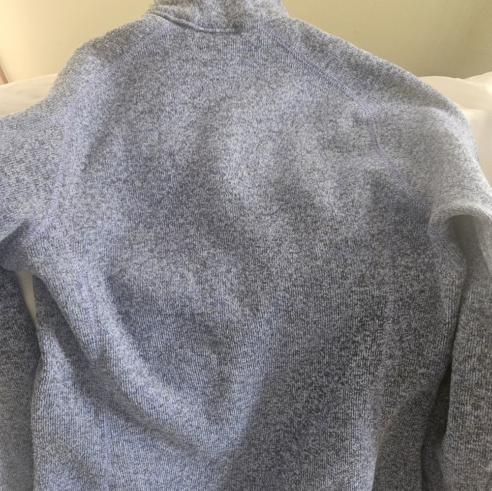 Patagonia Womens Heathered Light Blue Zip-Up Fleece Pullover - Picture 3 of 4